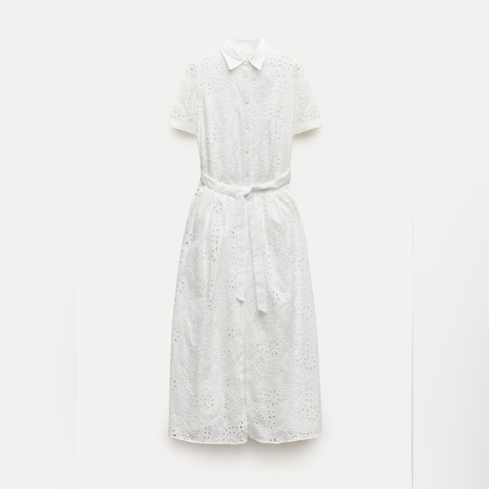 Zara Embroidered Shirtdress